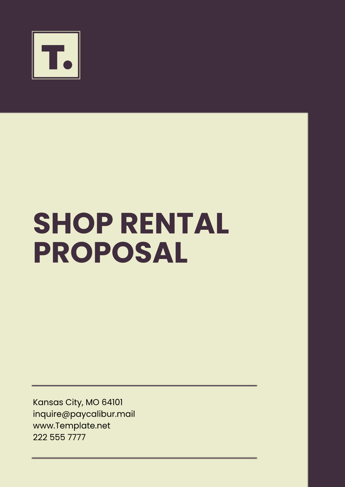 Shop Rental Proposal Sample Template - Edit Online & Download