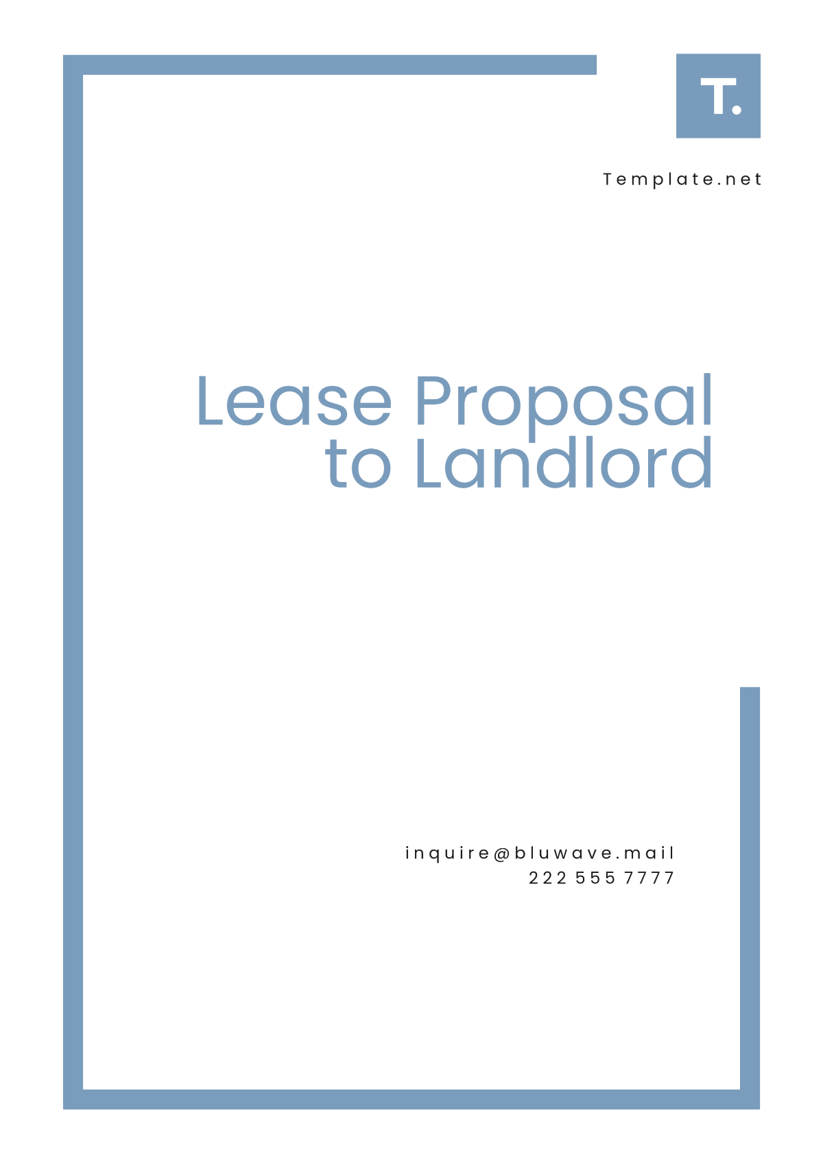 Lease Proposal to Landlord Template - Edit Online & Download