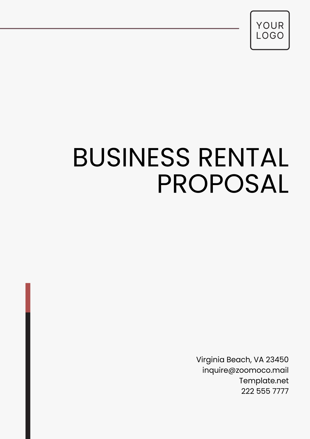 Business Rental Proposal Format Template - Edit Online & Download