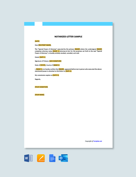 FREE Sample Notarized Letter of Authorization Template - Word (DOC ...