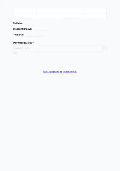 Free Music School Invoice Form Template to Edit Online