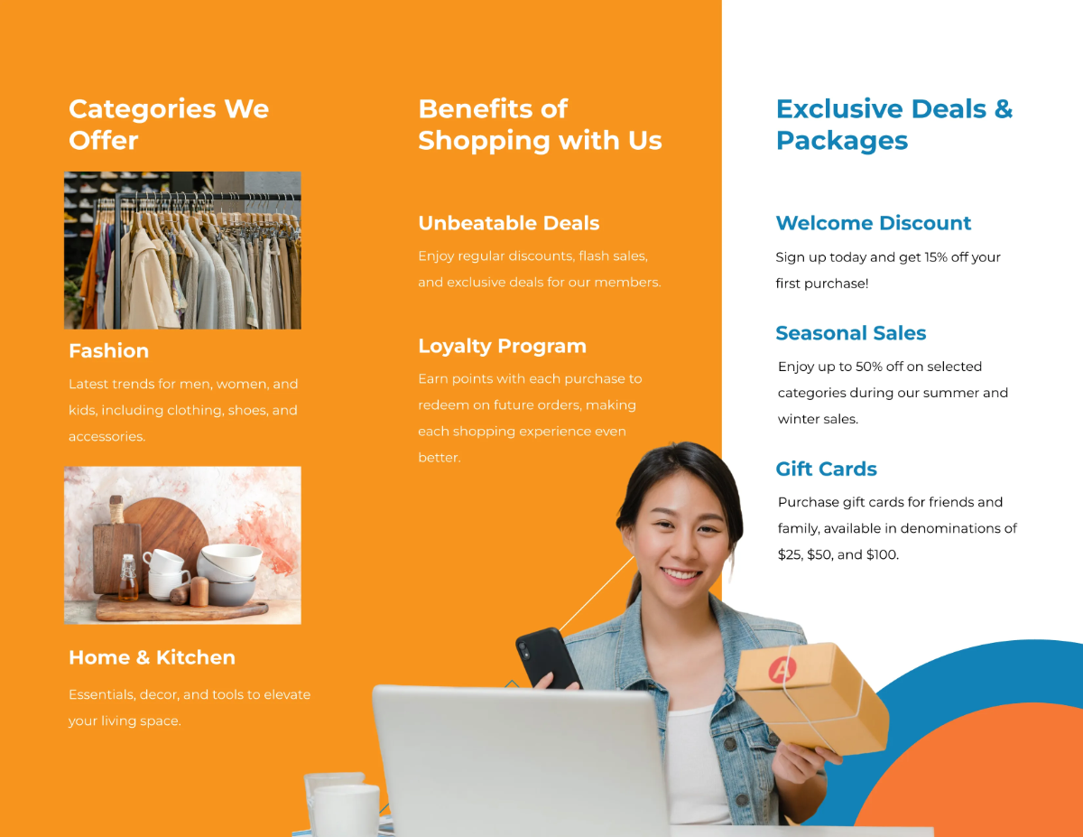 Free E-Commerce Brochure Template to Edit Online