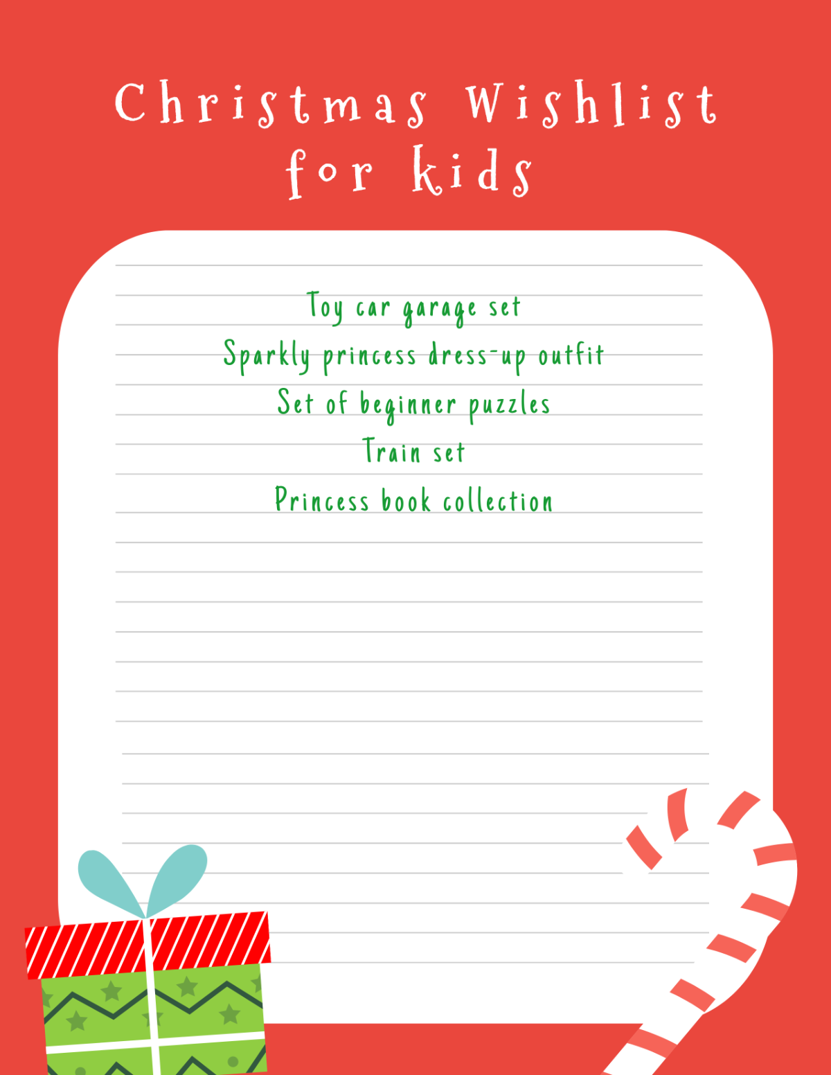 Christmas Wish List for Kids