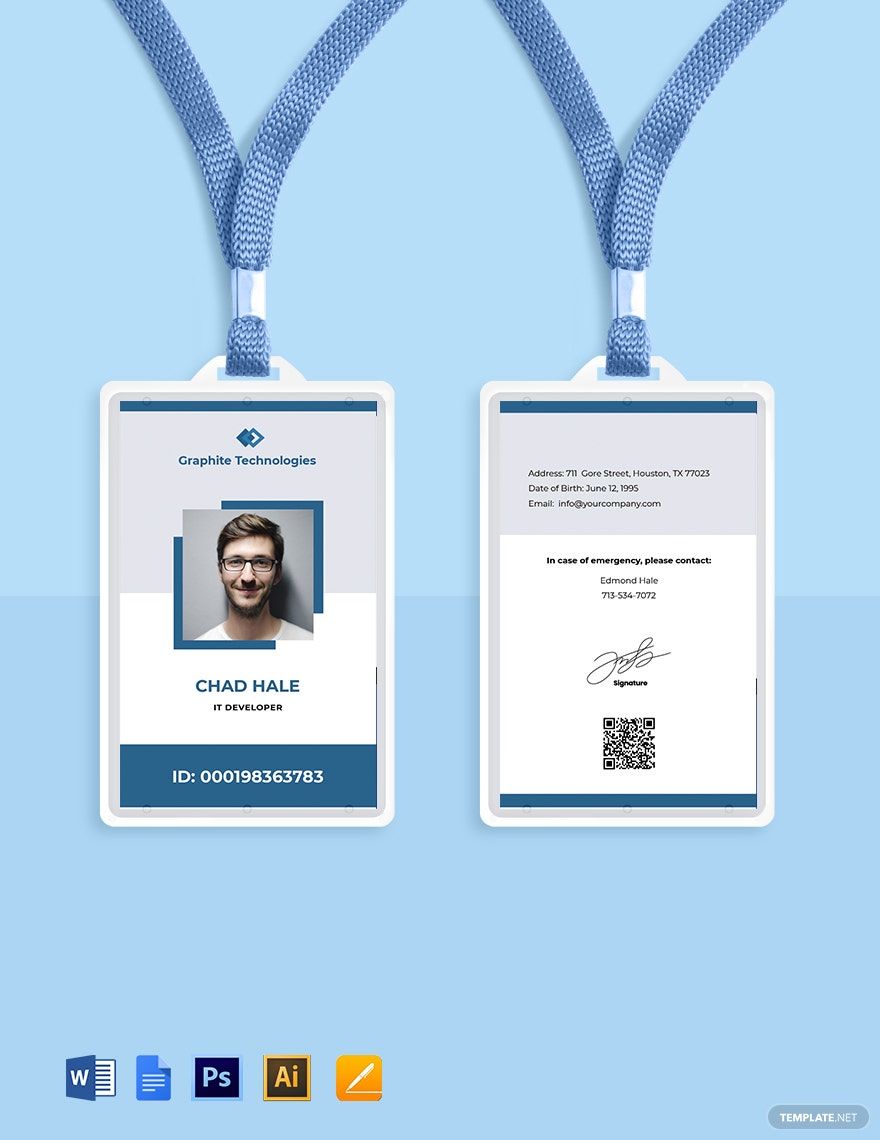 Free Simple IT ID Card Template
