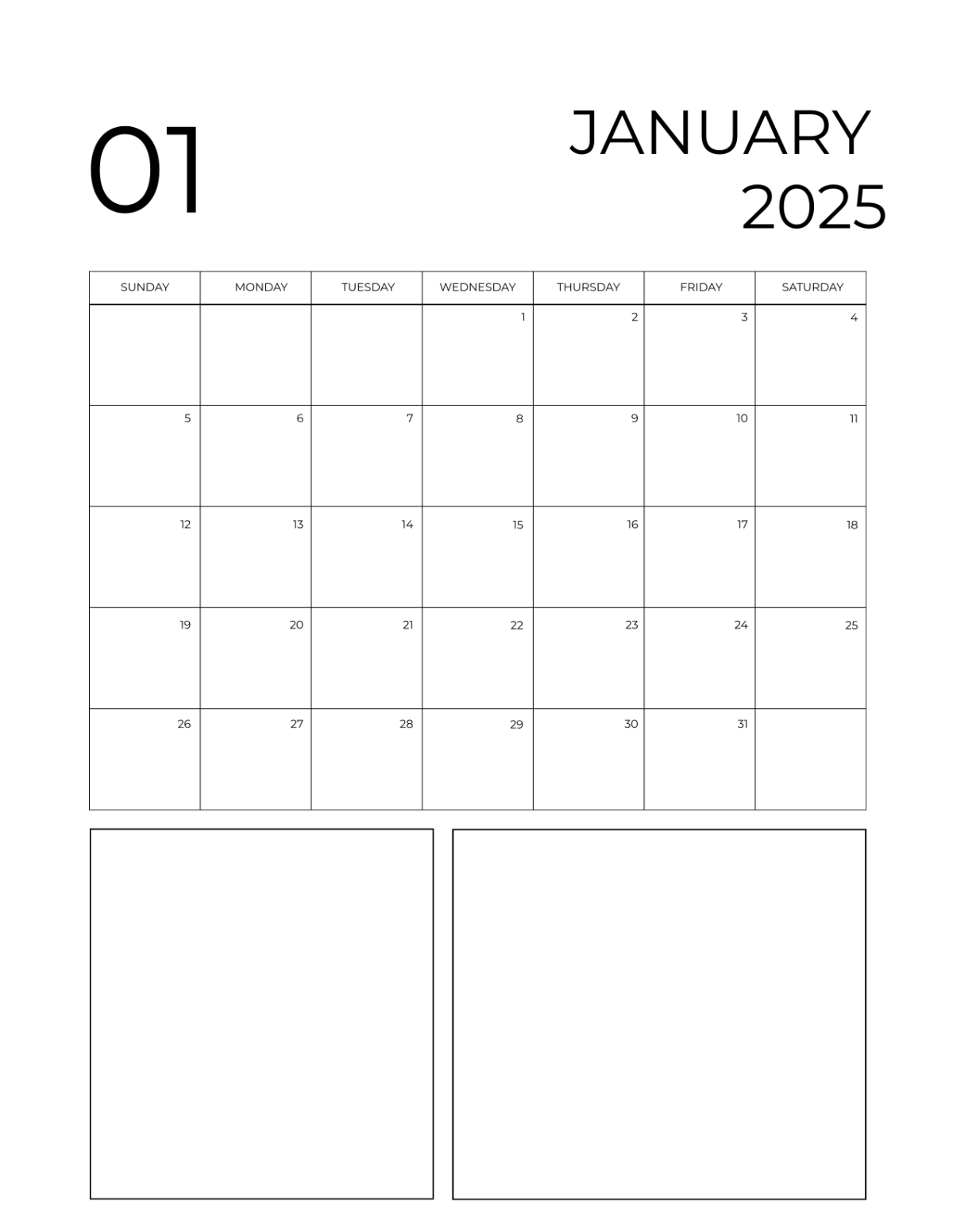 January 2025 Planner