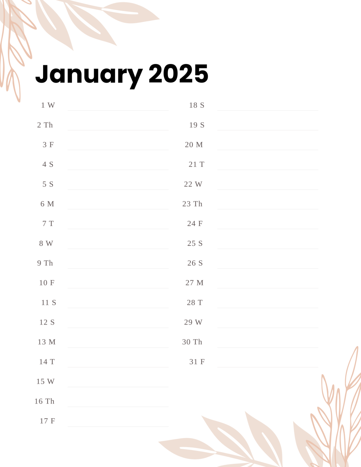 January 2025 Daily Planner