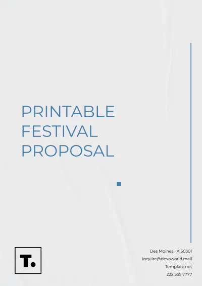 Free Printable Festival Proposal Template to Edit Online
