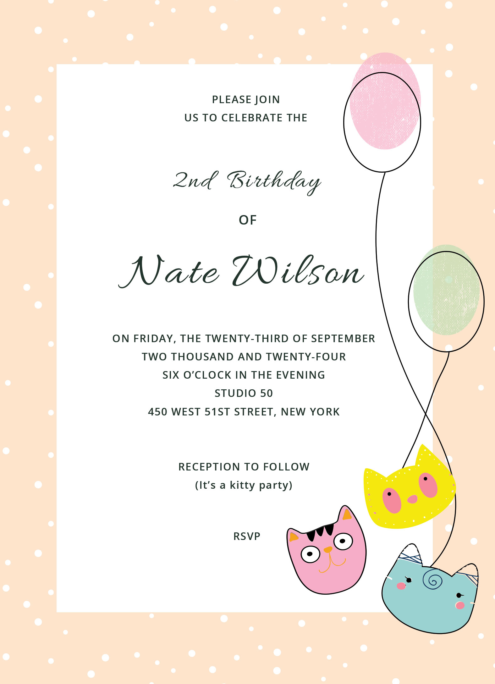 kitty party invitation template