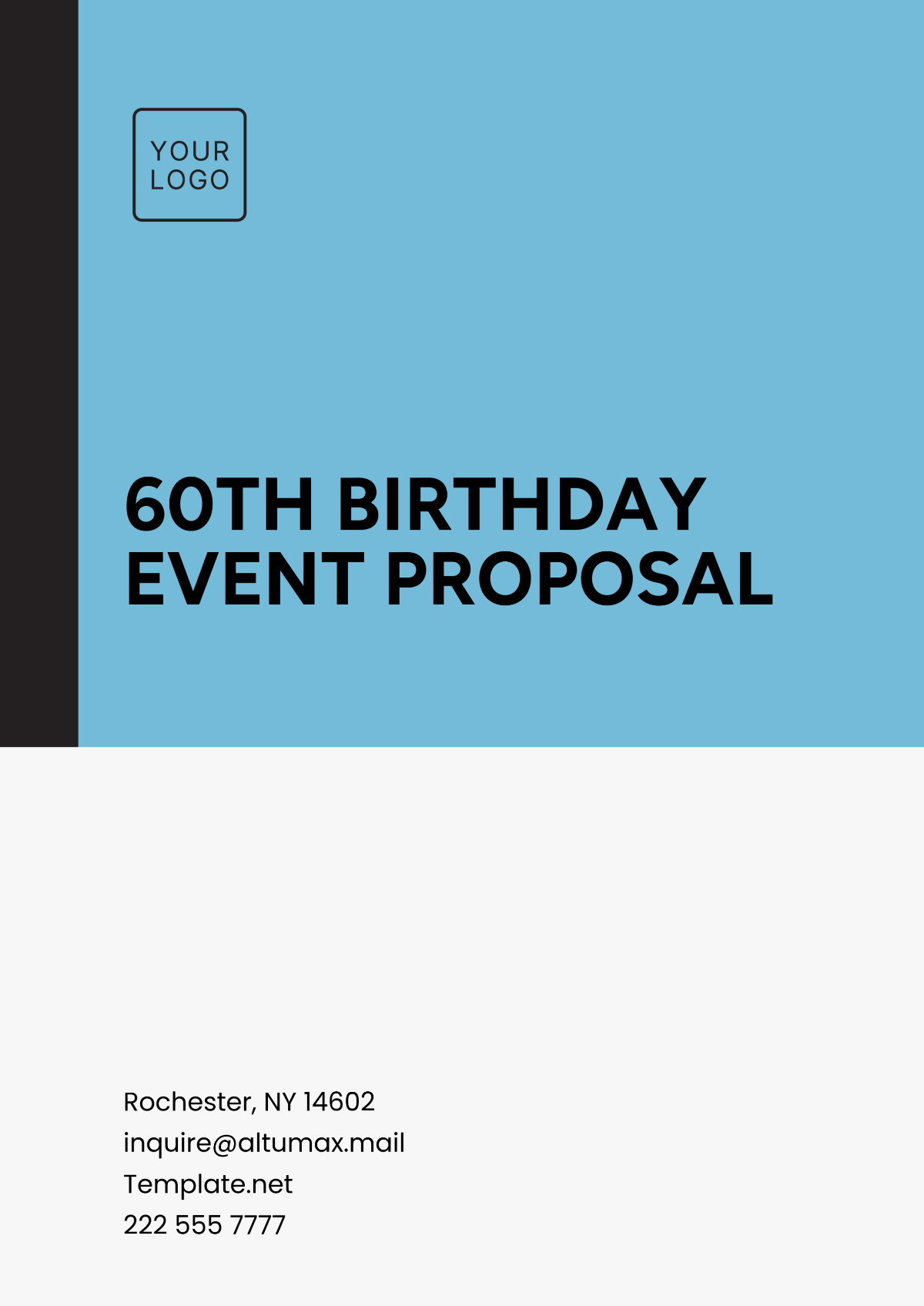 Free 60th Birthday Event Proposal Template