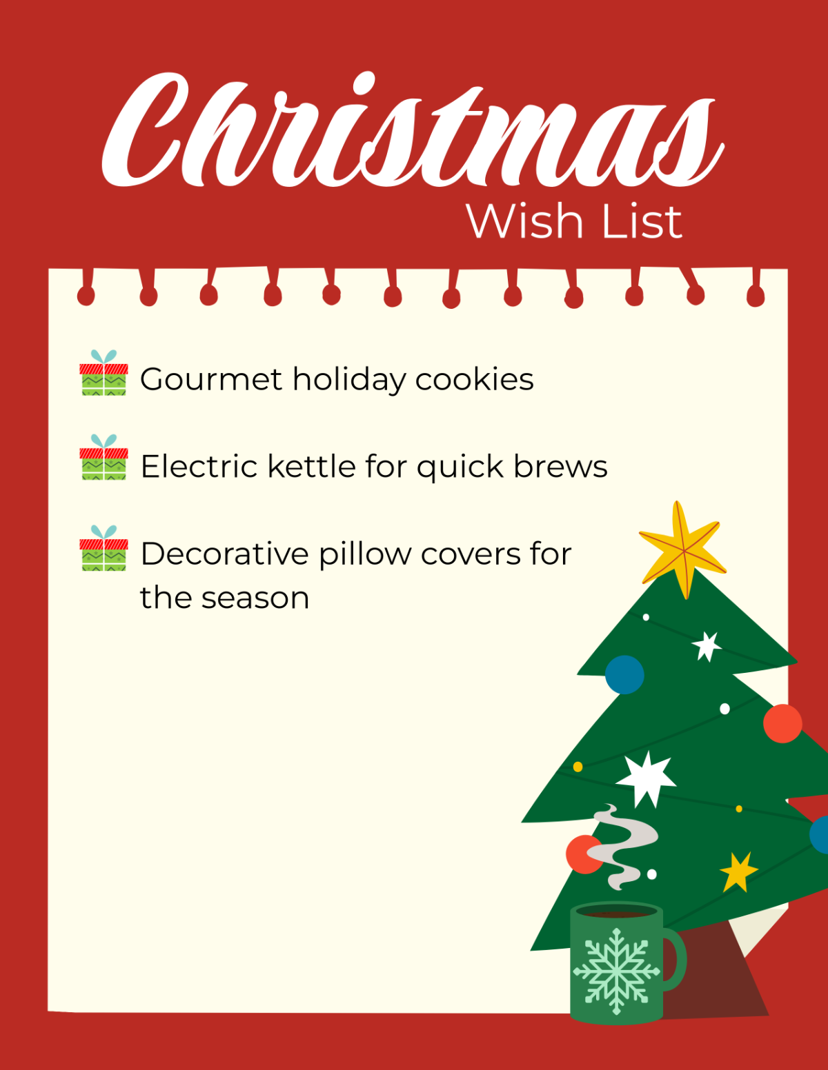 Printable Christmas Wish List Template - Edit Online & Download