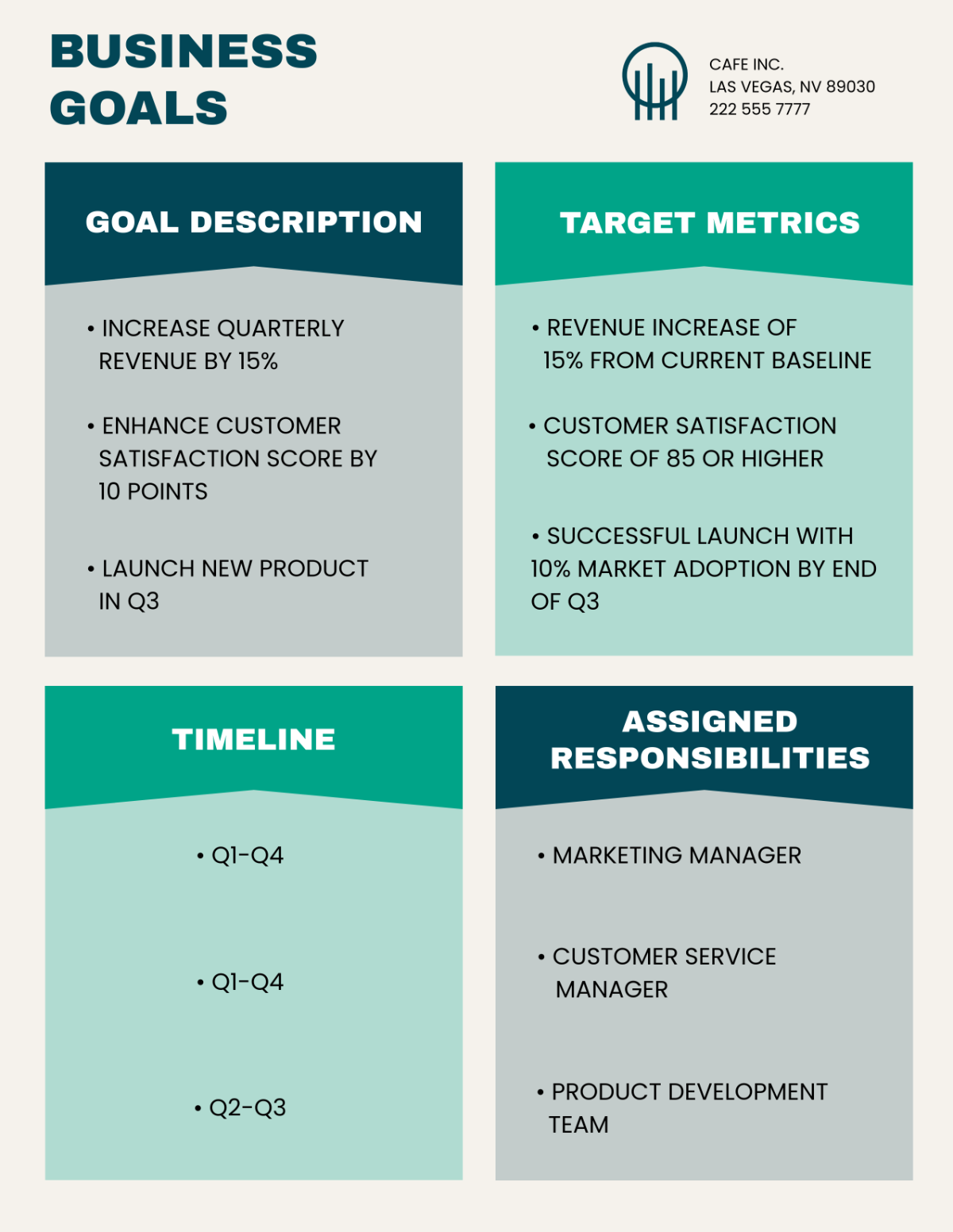 Business Goals Template