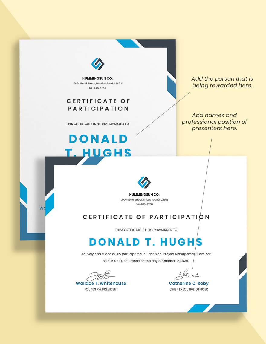 IT Participation Certificate Template