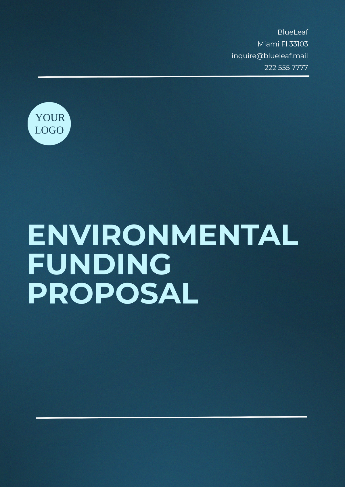 Environmental Funding Proposal Template - Edit Online & Download