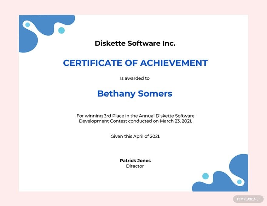 Software Award Certificate Template