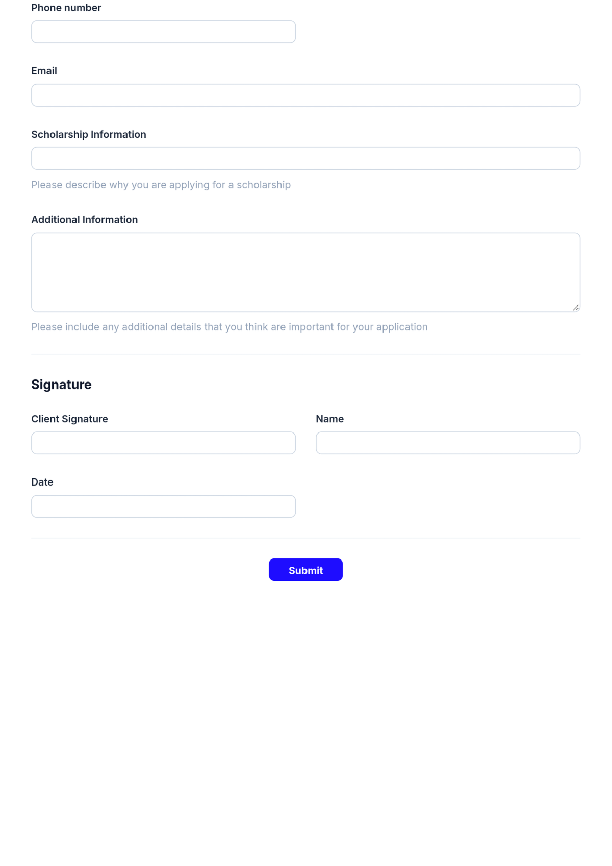 Free Summer Camp Scholarship Application Form Template & AI Maker