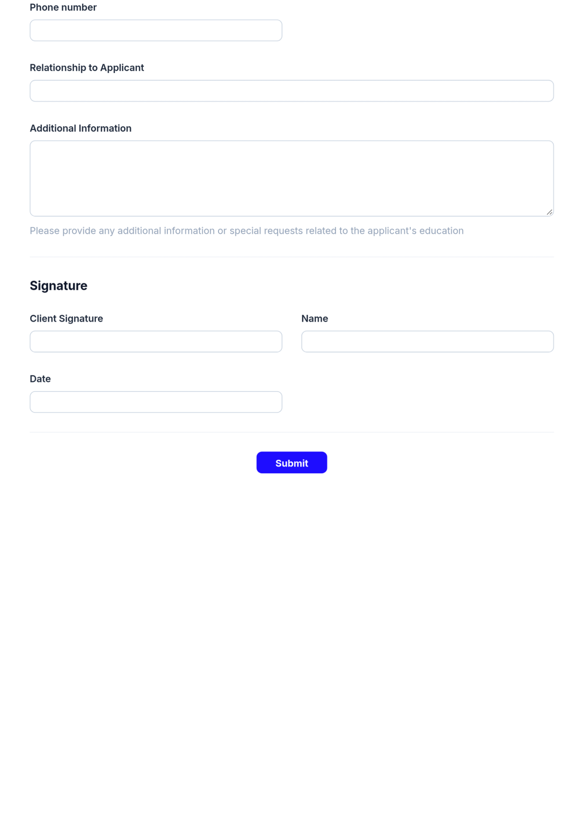 Free International School Application Form Template & AI Maker