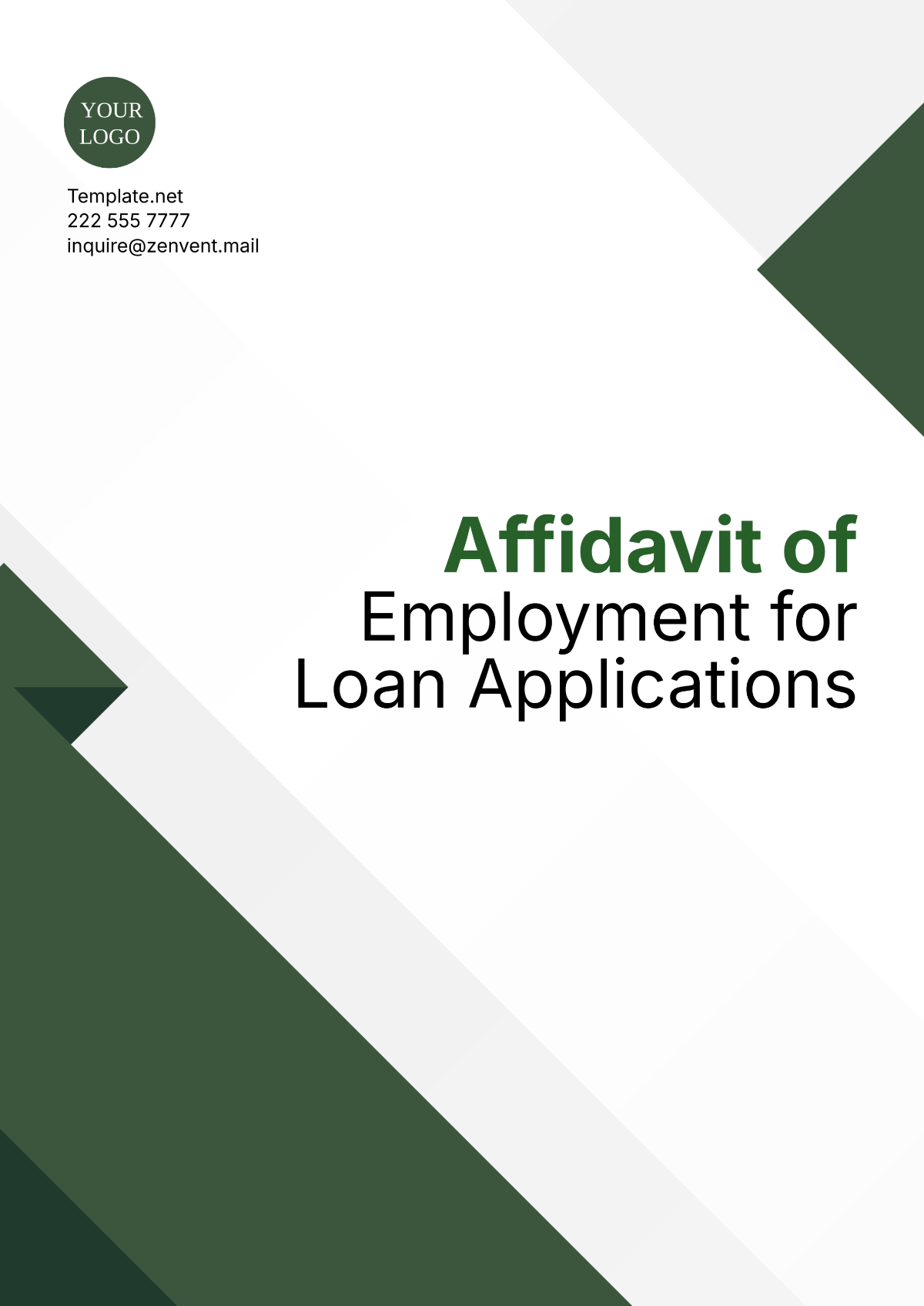 Affidavit of Employment for Loan Applications Template - Edit Online & Download