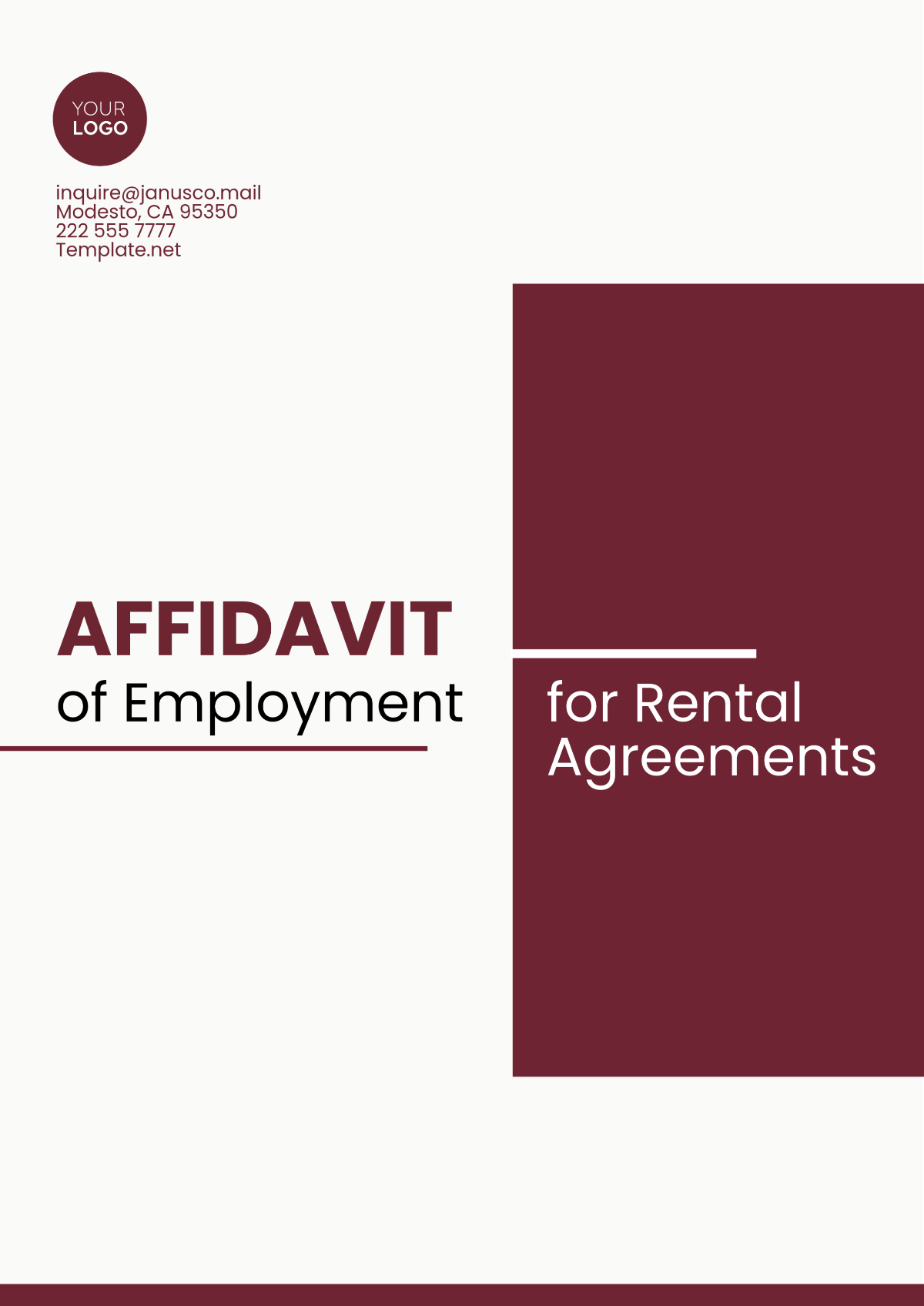 Affidavit of Employment for Rental Agreements Template - Edit Online & Download