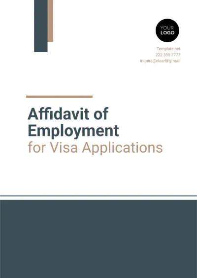Free Affidavit of Employment for Visa Applications Template to Edit Online
