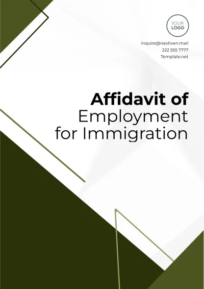 Free Affidavit of Employment for Immigration Template to Edit Online