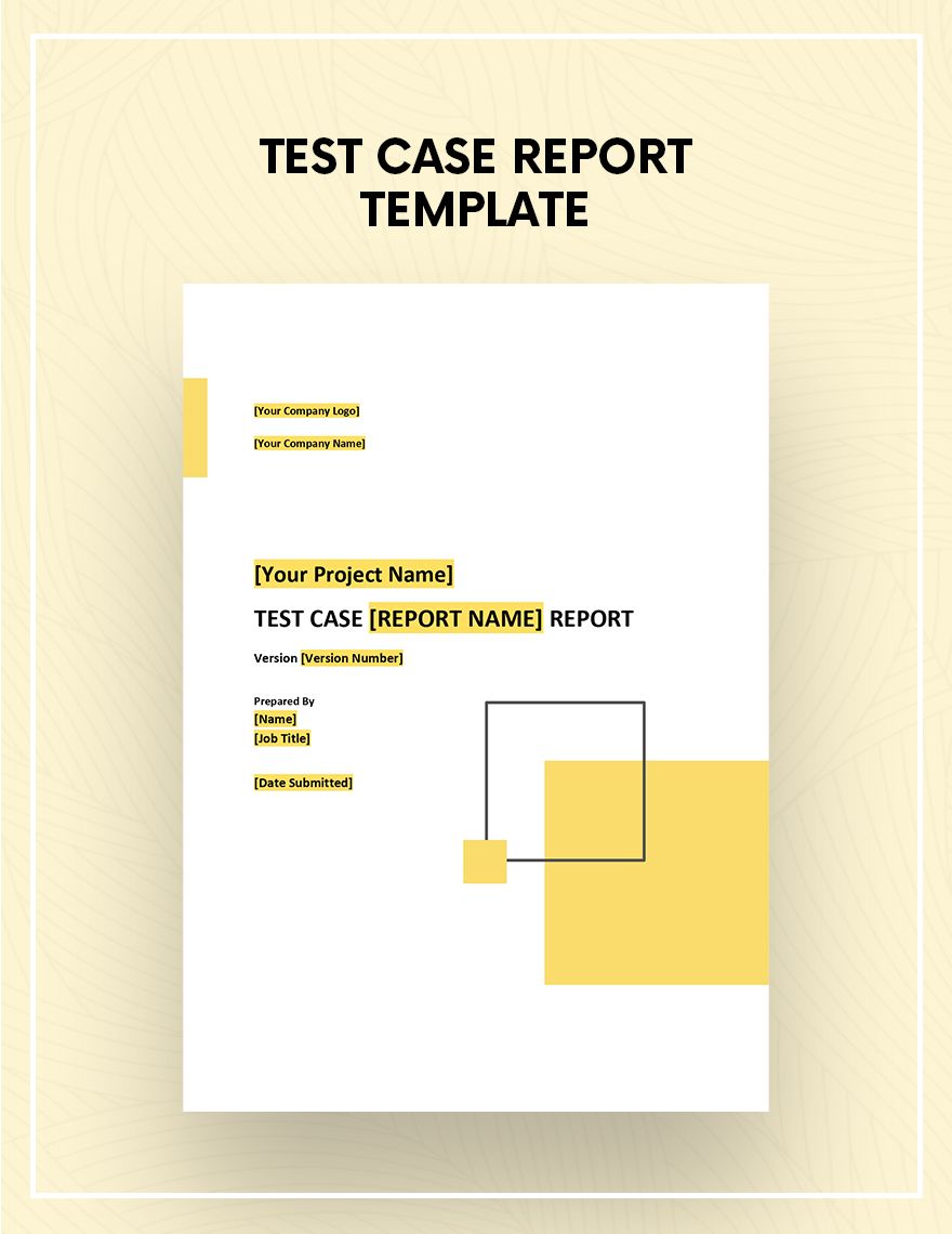 Test Case Report Template