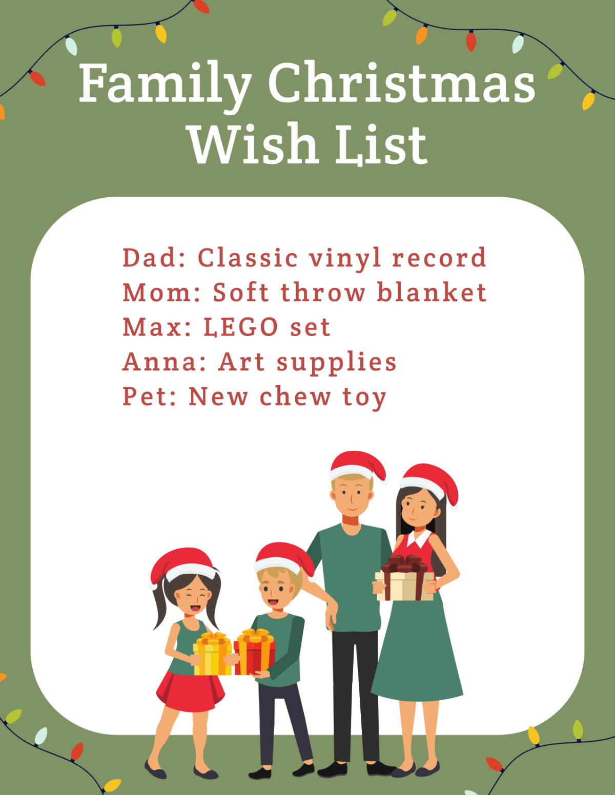 Family Christmas Wish List