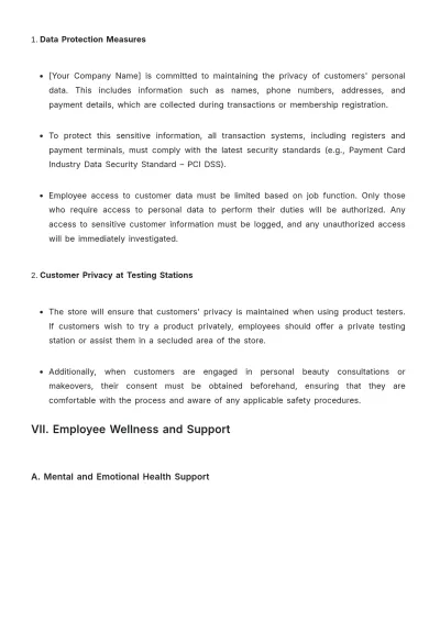 Free Cosmetic Store Health & Safety Guidelines Template to Edit Online