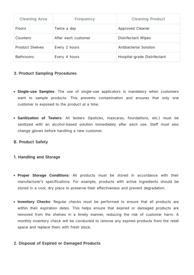 Free Cosmetic Store Health & Safety Guidelines Template to Edit Online