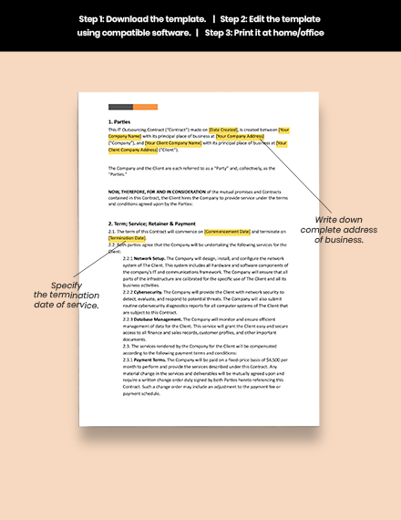 Outsourcing Contract Templates