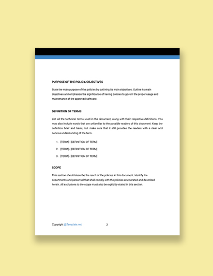 Approved Software Policy Template - Google Docs, Word, Apple Pages ...