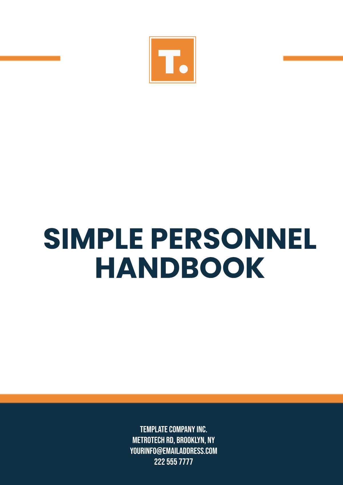 Simple Personnel Handbook Template - Edit Online & Download