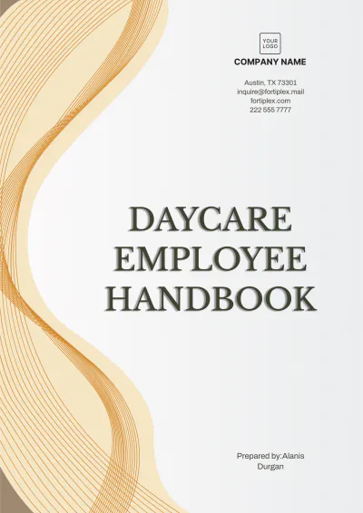 Free Daycare Employee Handbook Template to Edit Online | Template.net to Edit Online