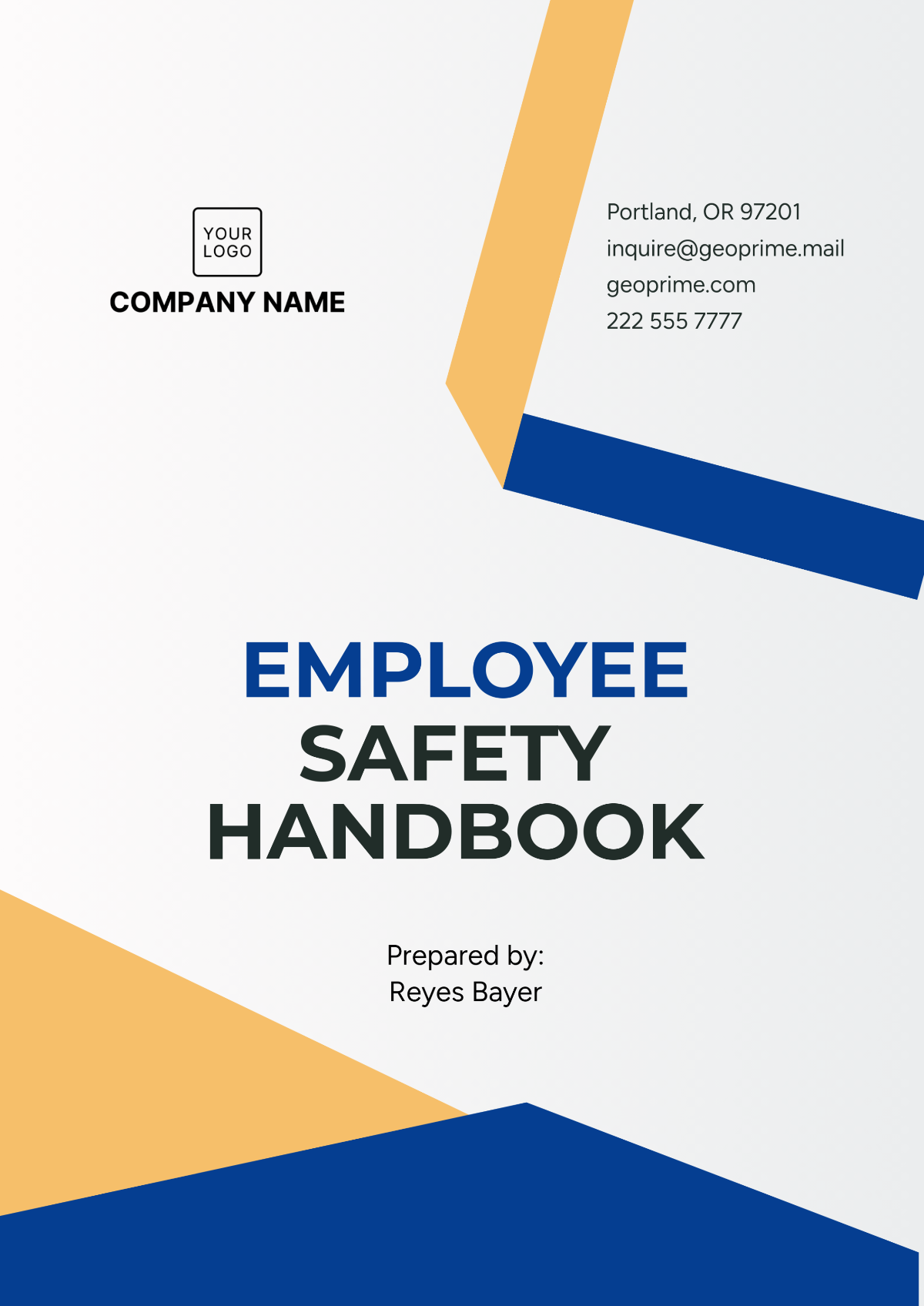 Employee Safety Handbook Template - Edit Online & Download