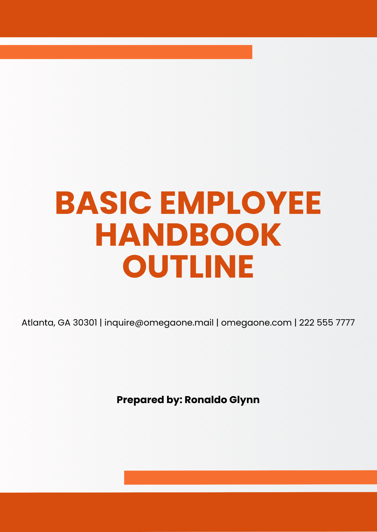 Basic Employee Handbook Outline Template - Edit Online & Download