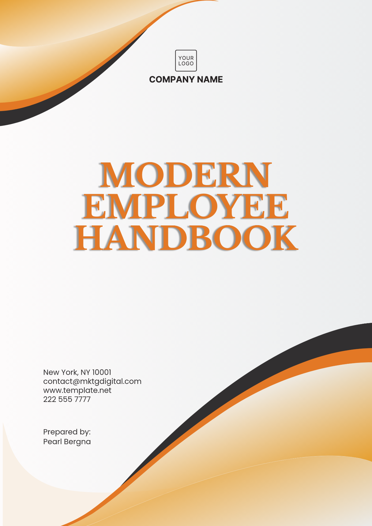 Free Modern Employee Handbook Template - Edit Online & Download ...