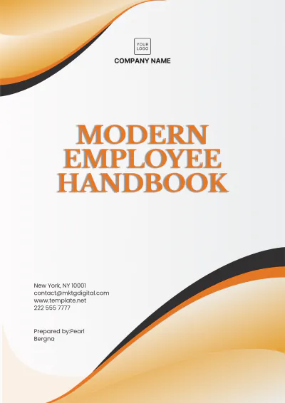 Free Modern Employee Handbook Template to Edit Online | Template.net to Edit Online