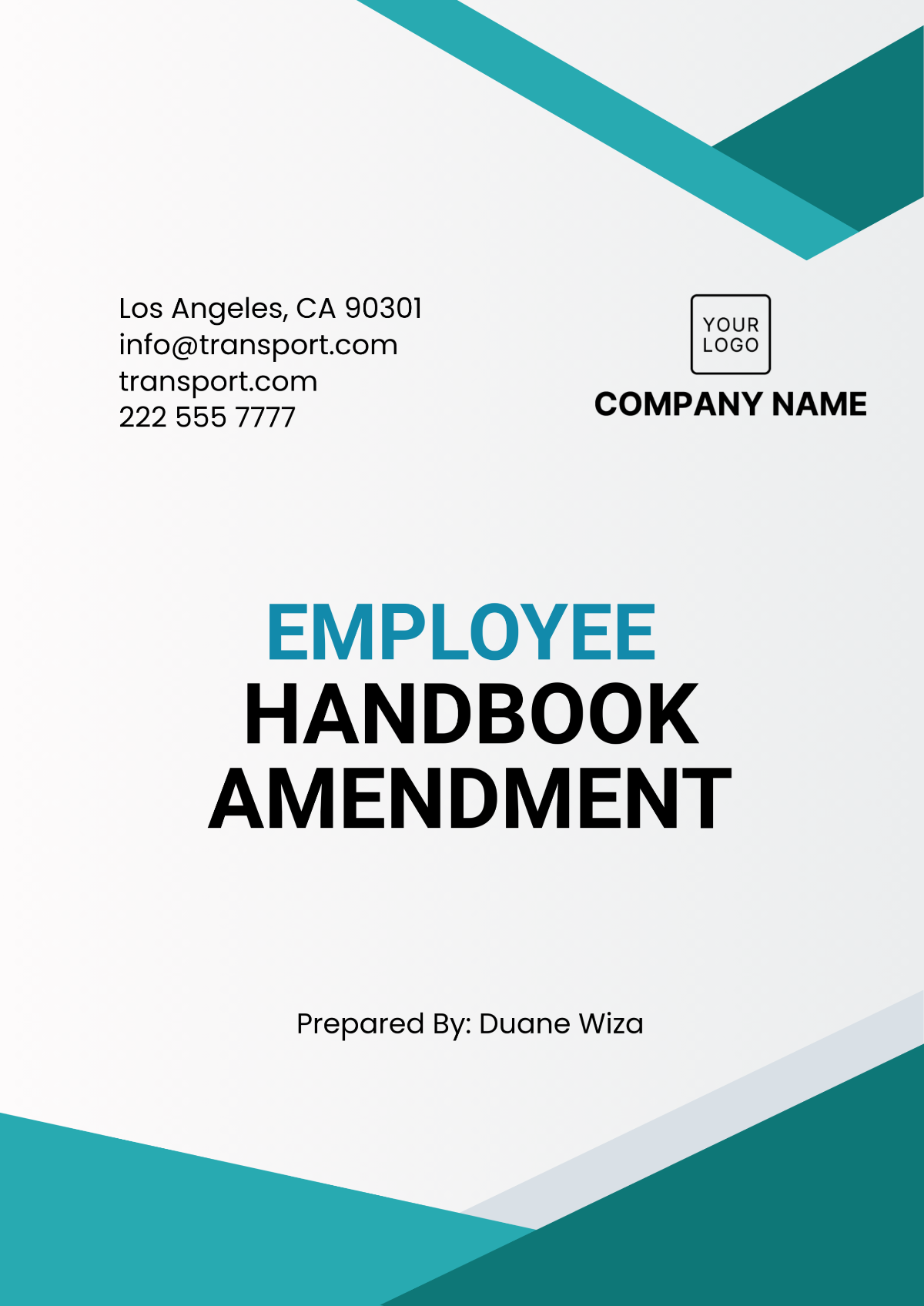 Employee Handbook Amendment - Edit Online & Download