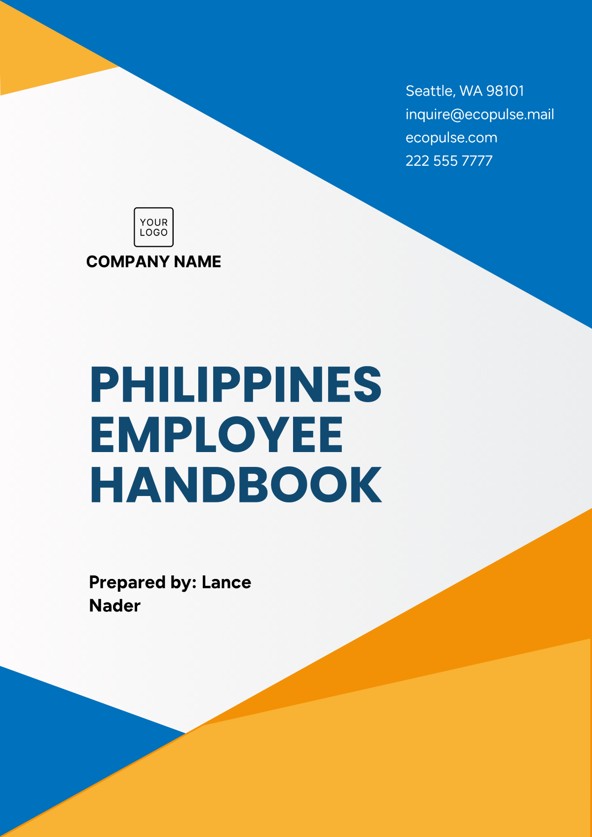 Philippines Employee Handbook Template - Edit Online & Download