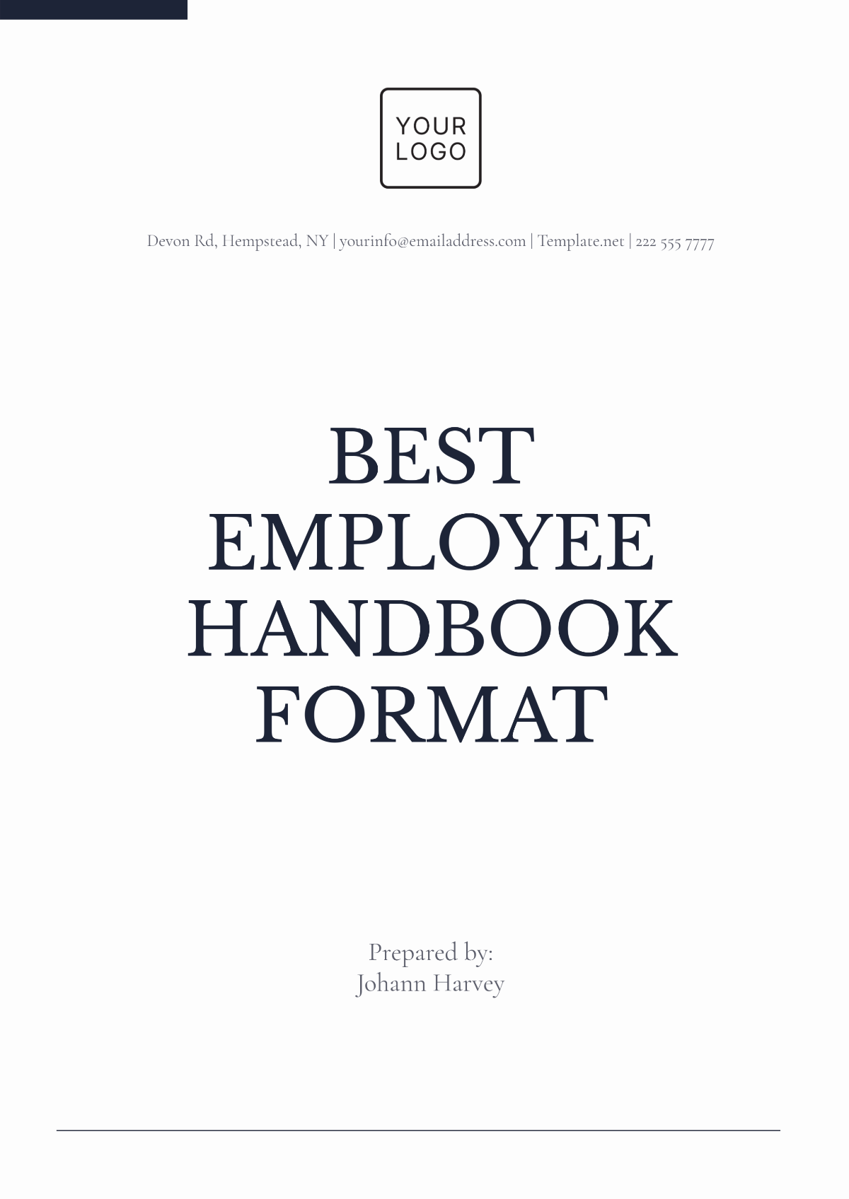 Best Employee Handbook Format Template - Edit Online & Download