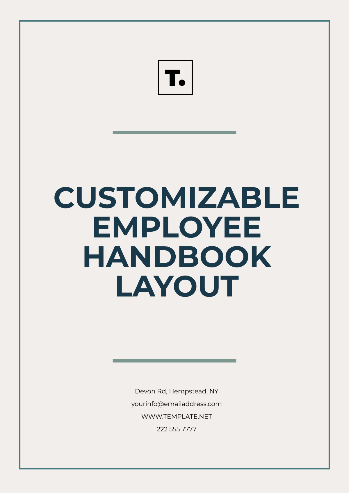 Customizable Employee Handbook Layout Template - Edit Online & Download