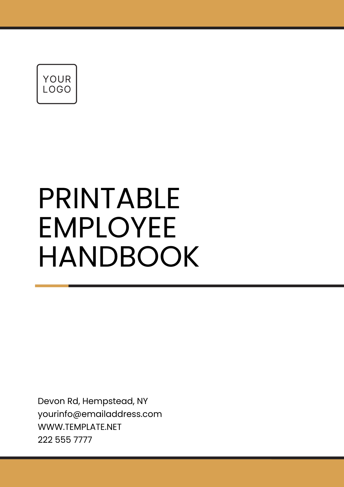 Printable Employee Handbook Template - Edit Online & Download