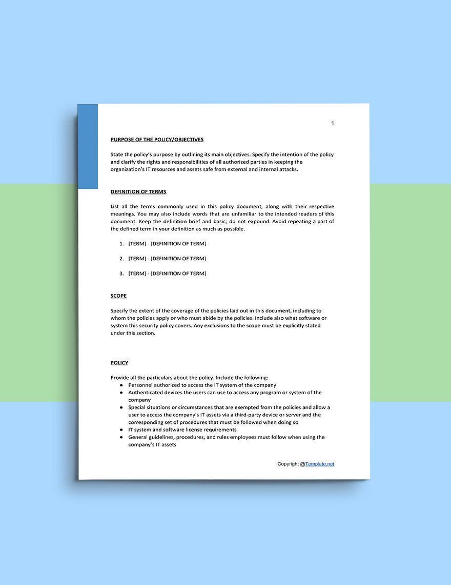 Free Security Policy Template Sample
