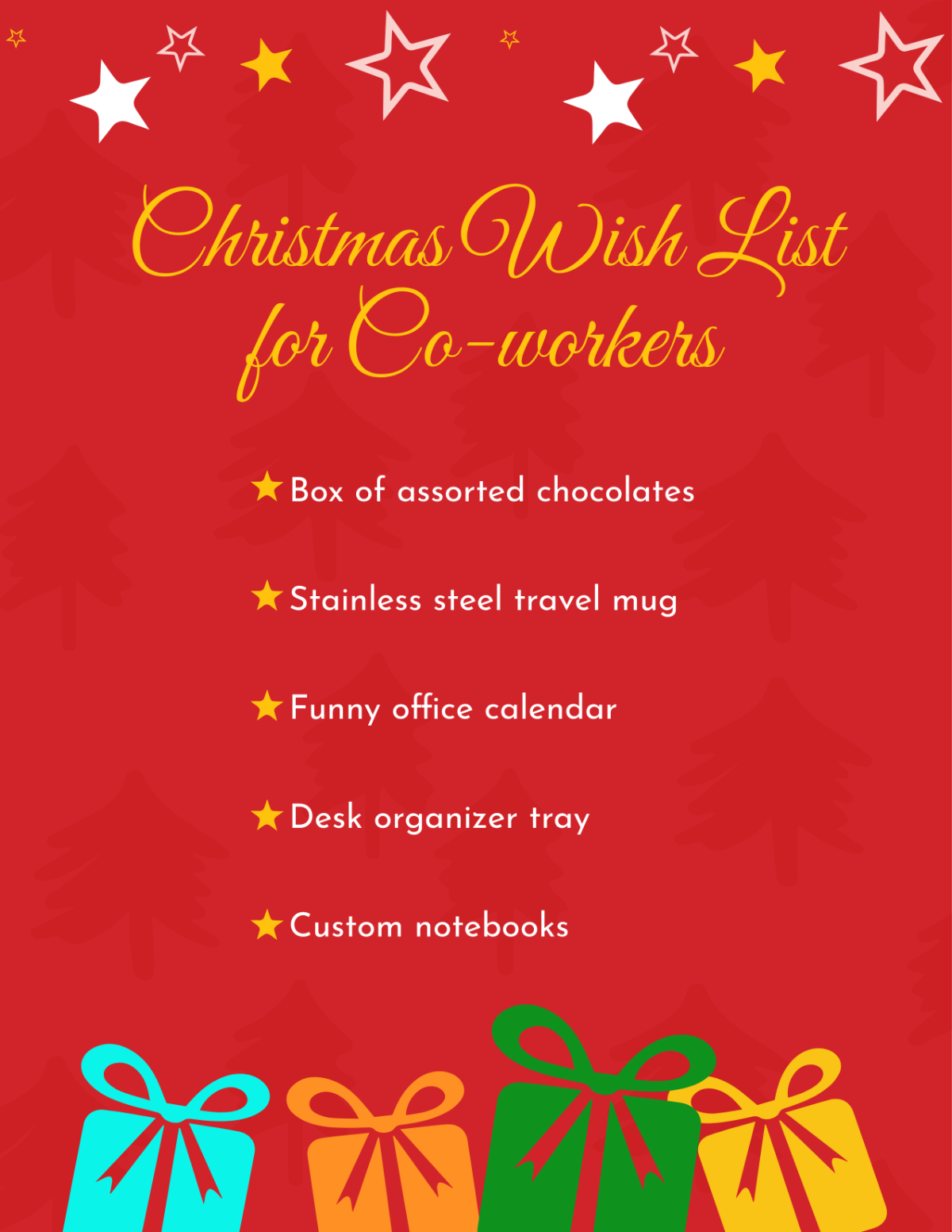 Christmas Wish List for Co-workers