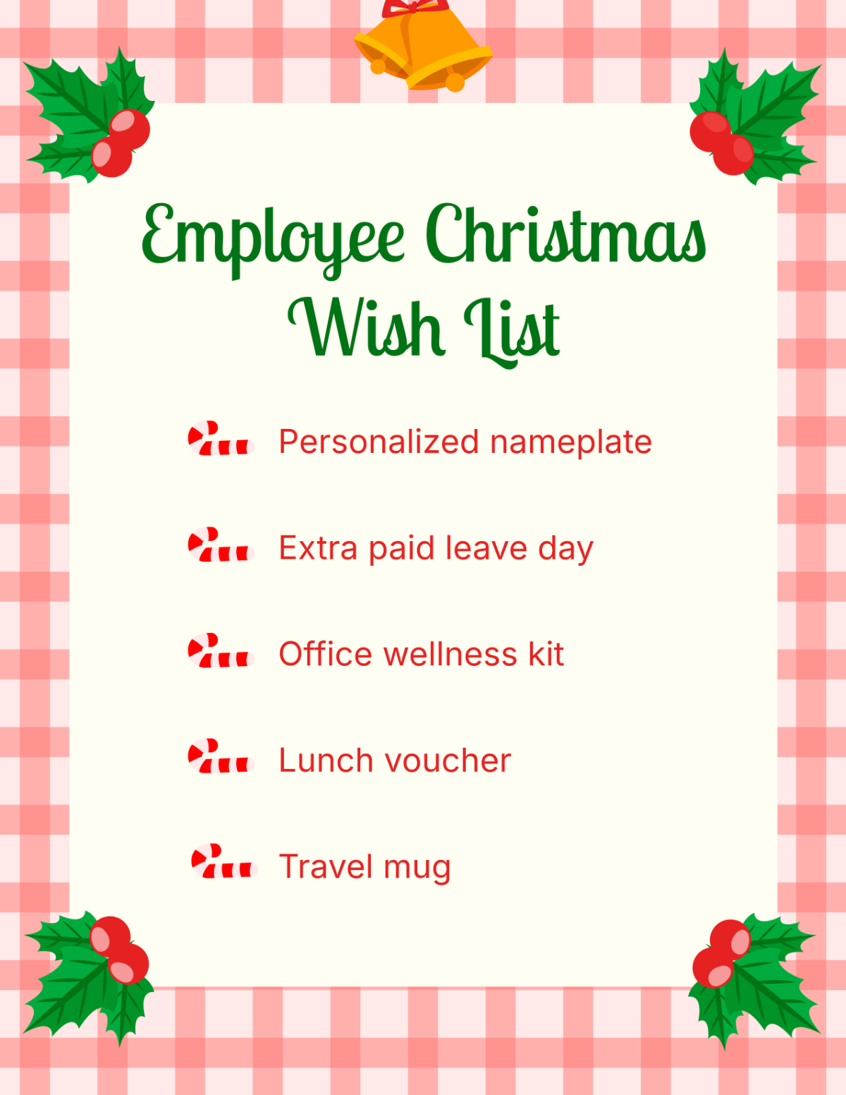 Employee Christmas Wish List