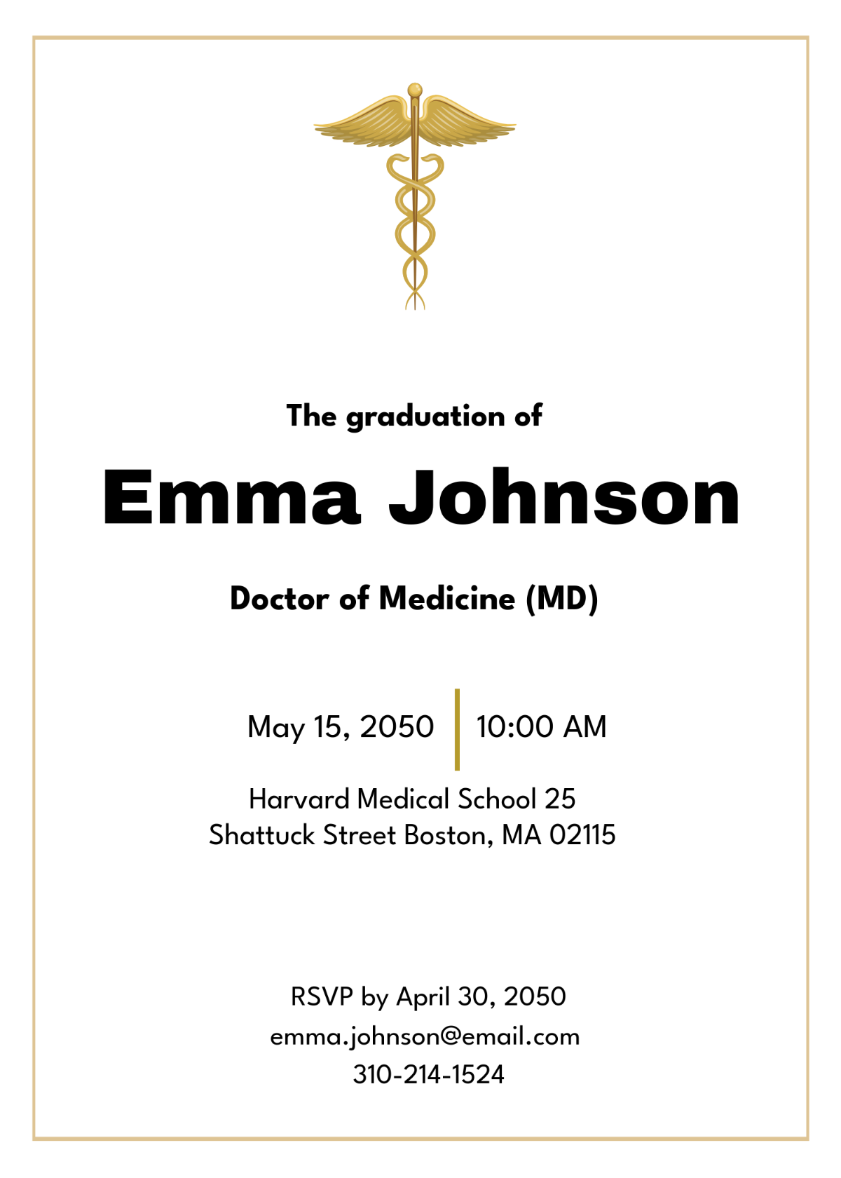 Medical School Graduation Invitation