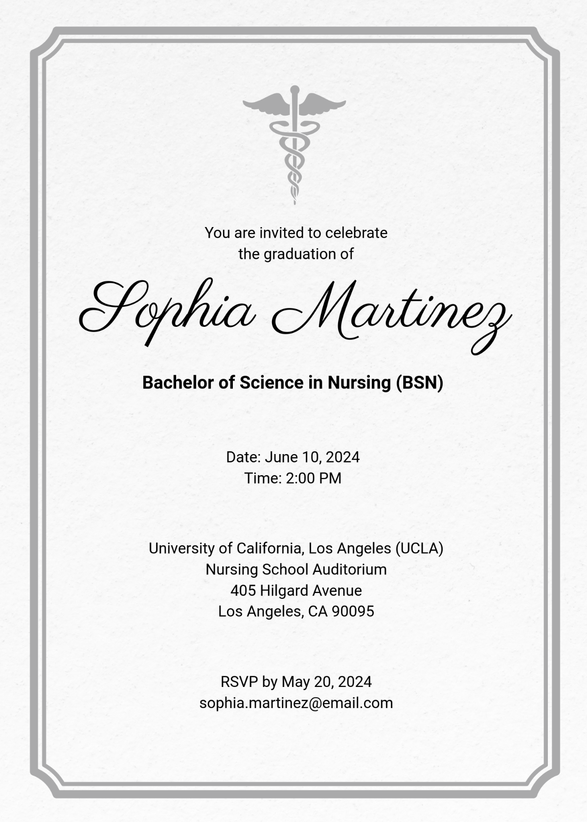 Nursing School Graduation Invitation