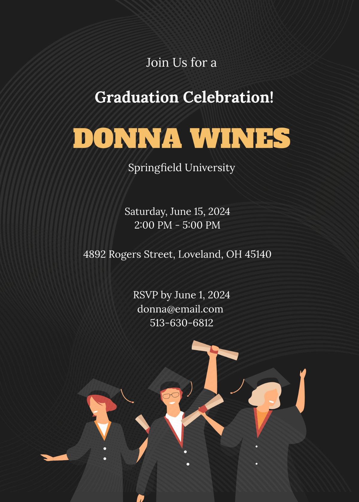 Free Digital Graduation Invitation Template - Edit Online & Download ...