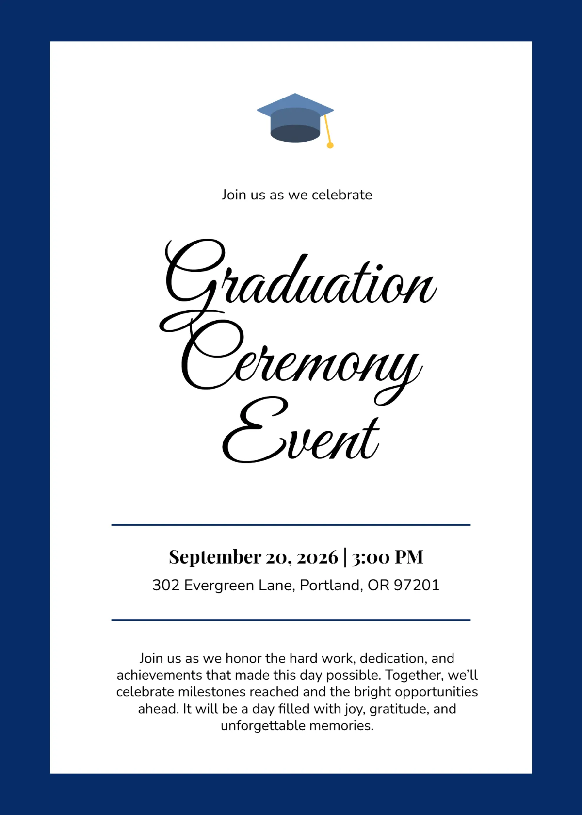 Free Graduation Invitation Templates Editable And Printable