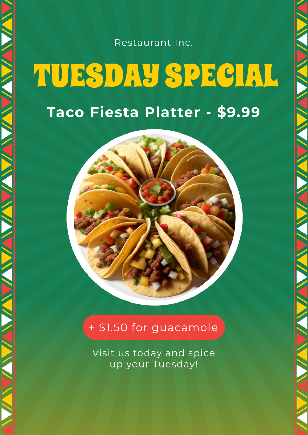 Free Taco Tuesday Menu Template to Edit Online