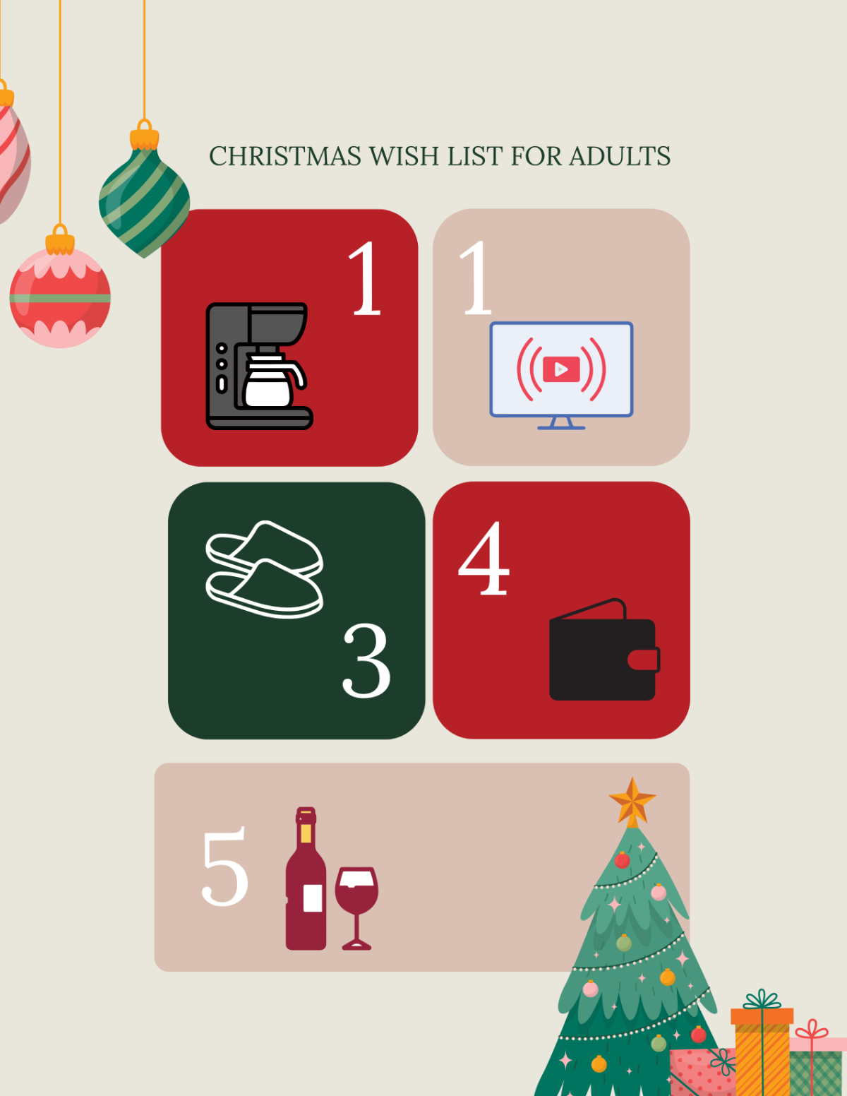 Christmas Wish List for Adults Template - Edit Online & Download